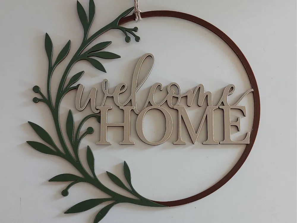 Welcome Home minimalist 3D printed door sign – entryway decor ideas for Indian homes