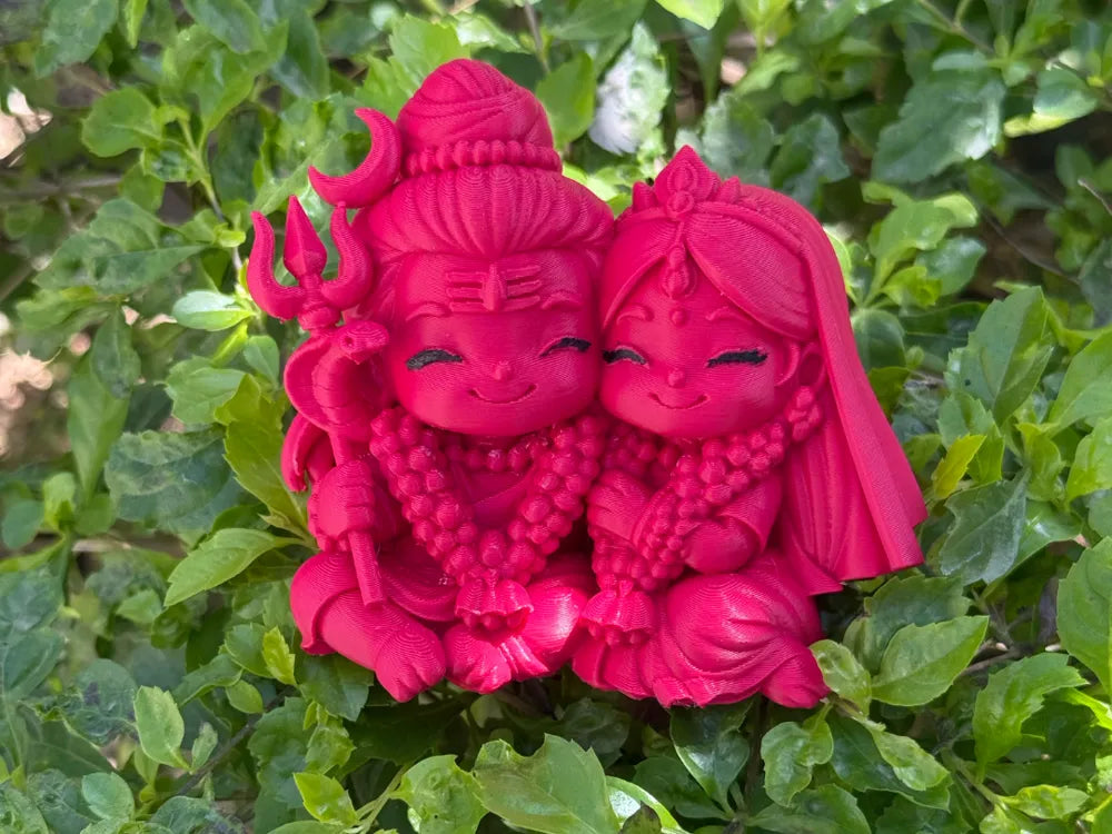 Shiv Parvati Chibi Figure – 3D Printed Cute Divine Couple