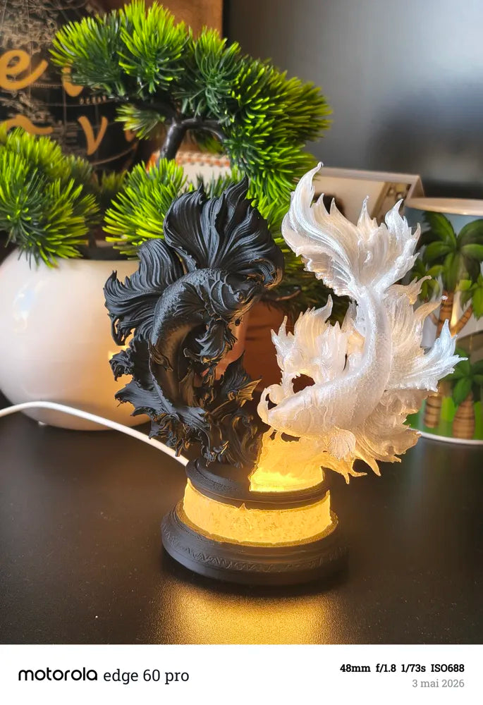 Yin Yang Koi Lamp – 3D Printed Zen Balance Ambient Room Lamp