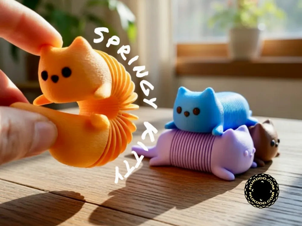 Springy Kitty Flexi Fidget – 3D Printed Articulated Cat Figurine