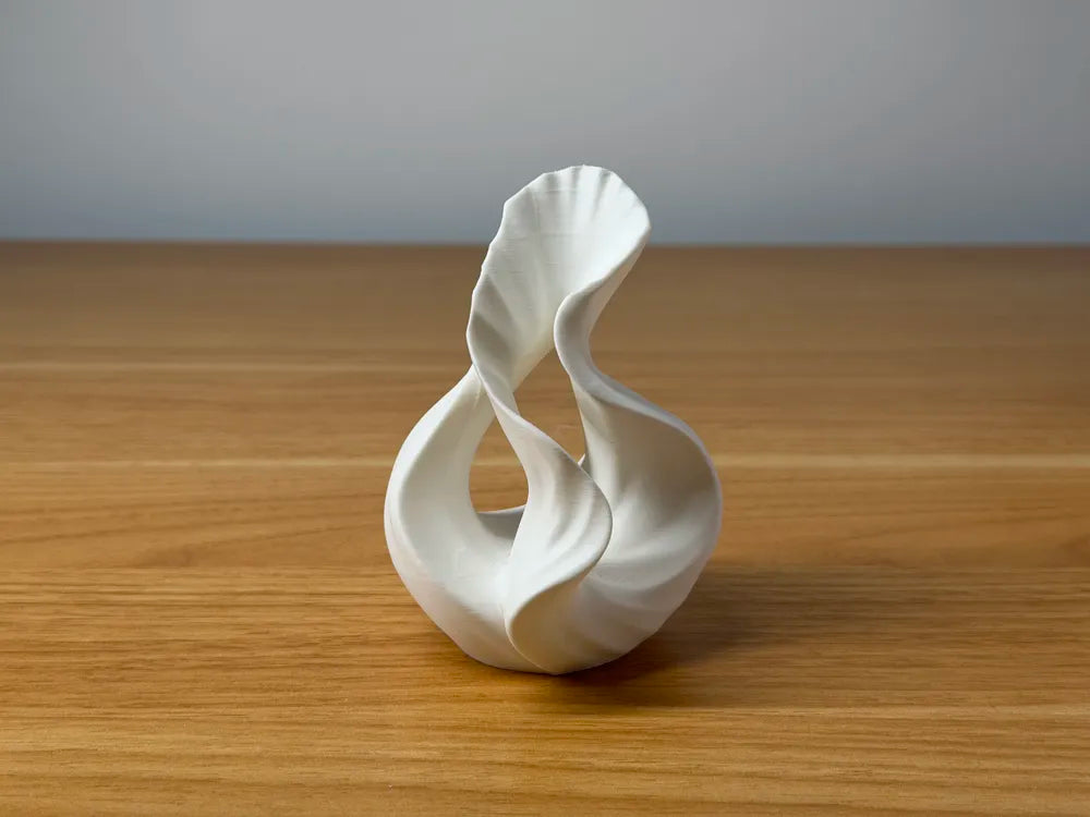 Twin Flow Sculptural Decor – 3D Printed Abstract Minimalist Home Sculpture