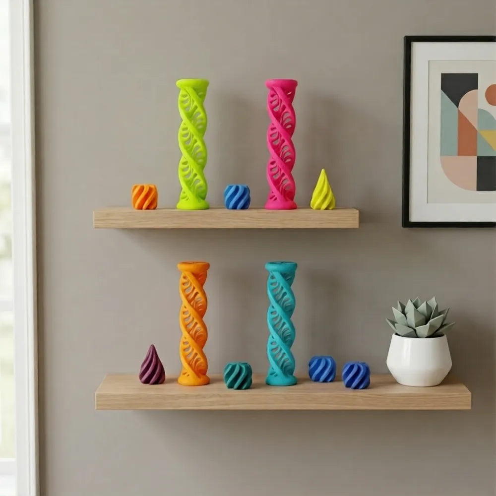 Impossible Passthrough Triple Helix Fidget – 3D Printed Puzzle Toy