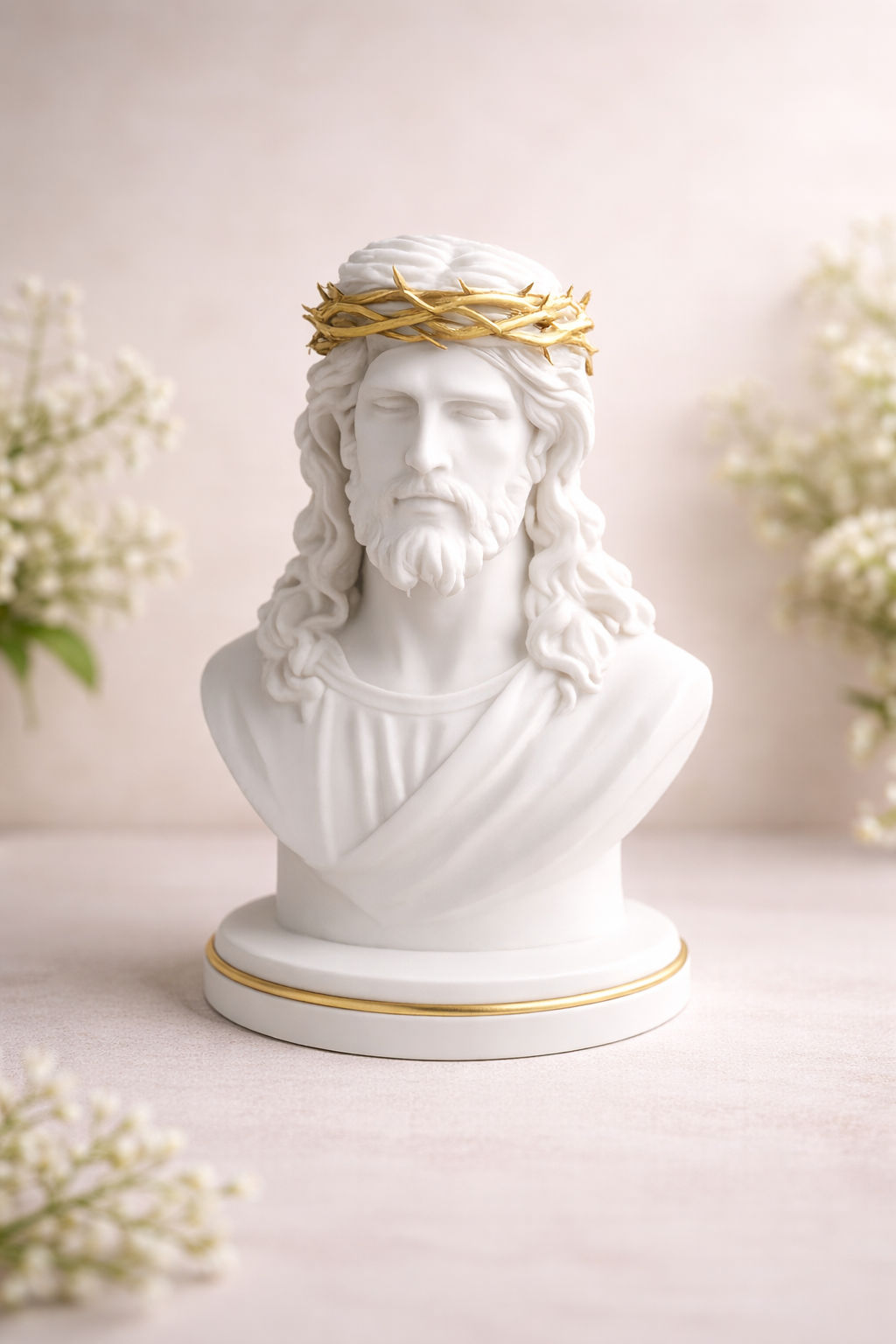 Jesus Christ Bust with Crown of Thorns – 3D Printed Sacred Sculpture