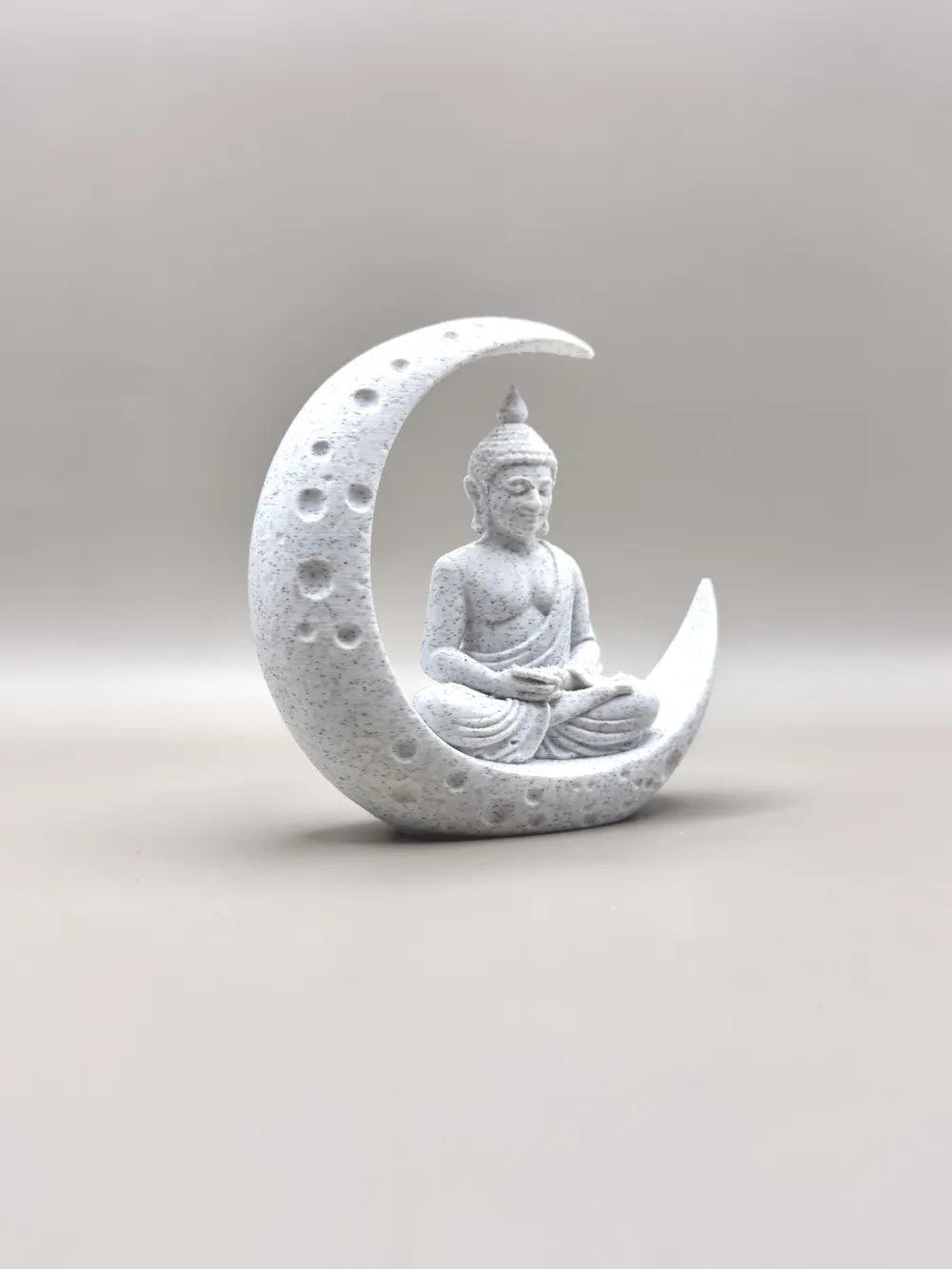 Zen Moon Buddha Meditation Sculpture – 3D Printed Spiritual Art