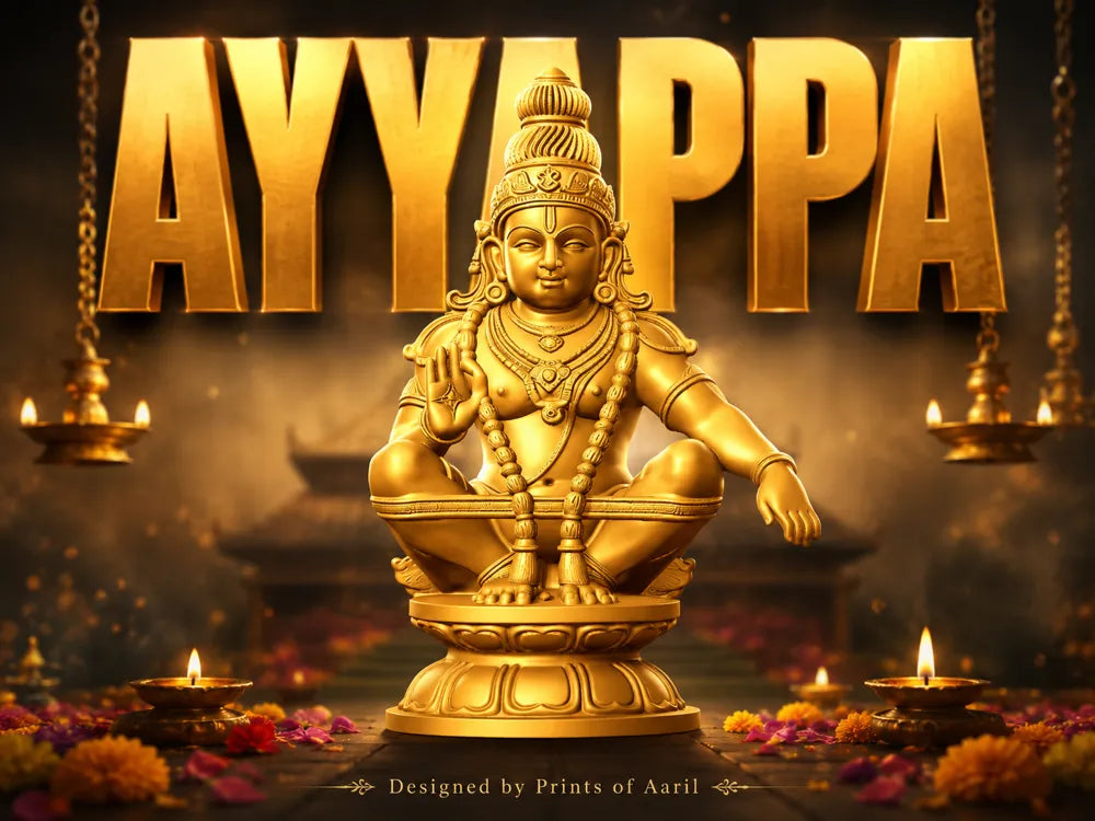 Divine God Ayyappa High Detail Spiritual Statue – 3D Printed Idol
