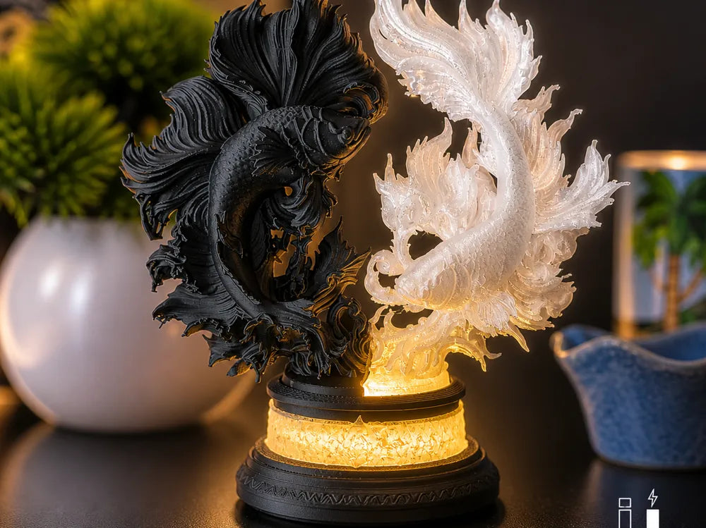 Yin Yang Koi Lamp – 3D Printed Zen Balance Ambient Room Lamp
