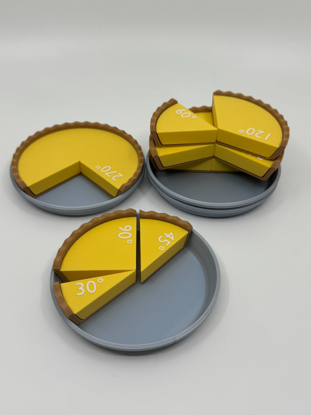 Pie Chart Blocks – 3D Printed Fraction Learning Kit for Kids