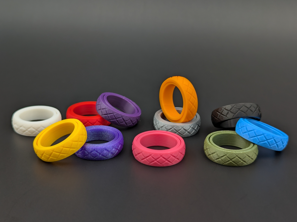 Multicolour Fashion Rings – 3D Printed Unique Jewellery Set