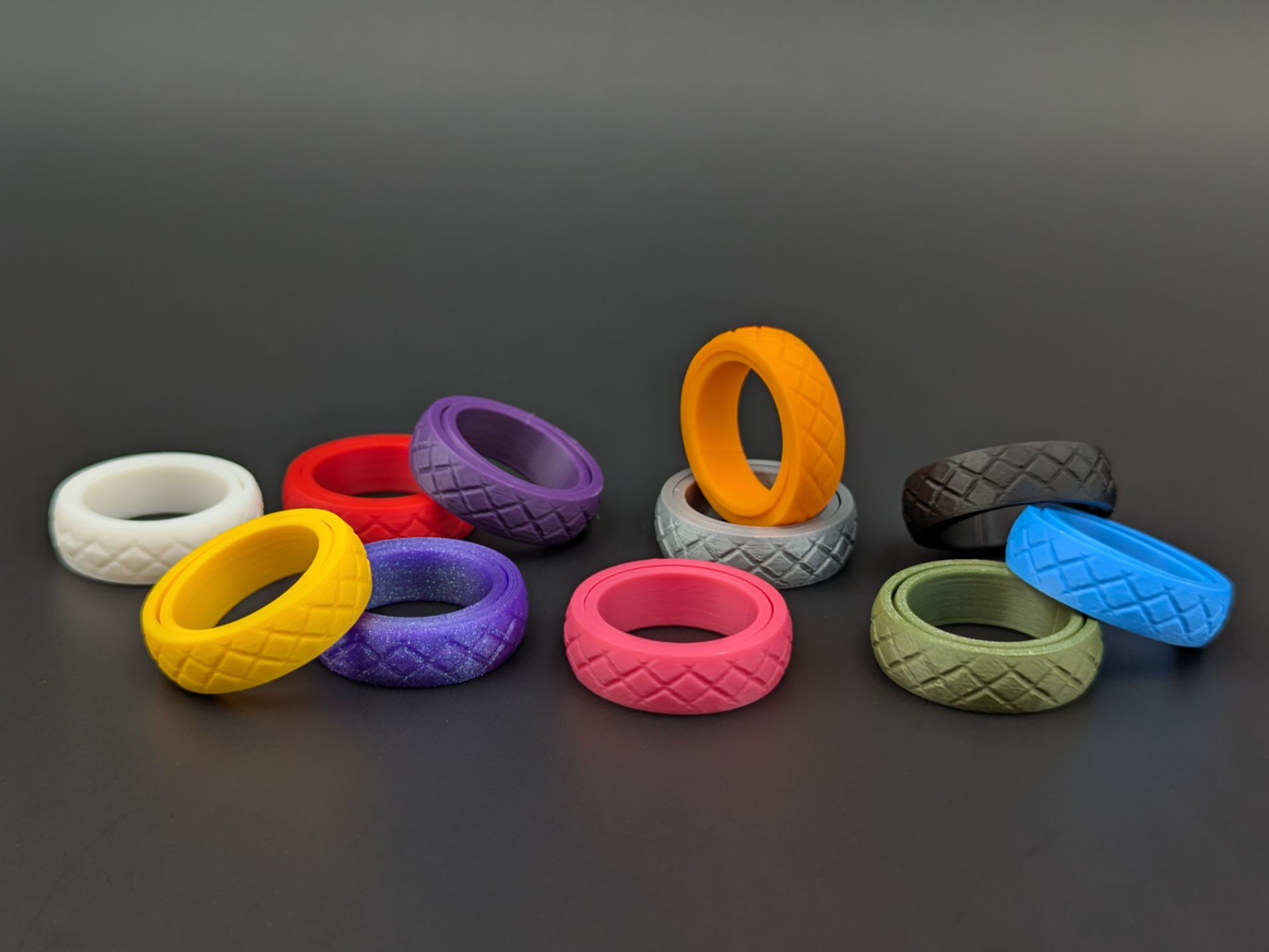 Multicolour Fashion Rings – 3D Printed Unique Jewellery Set