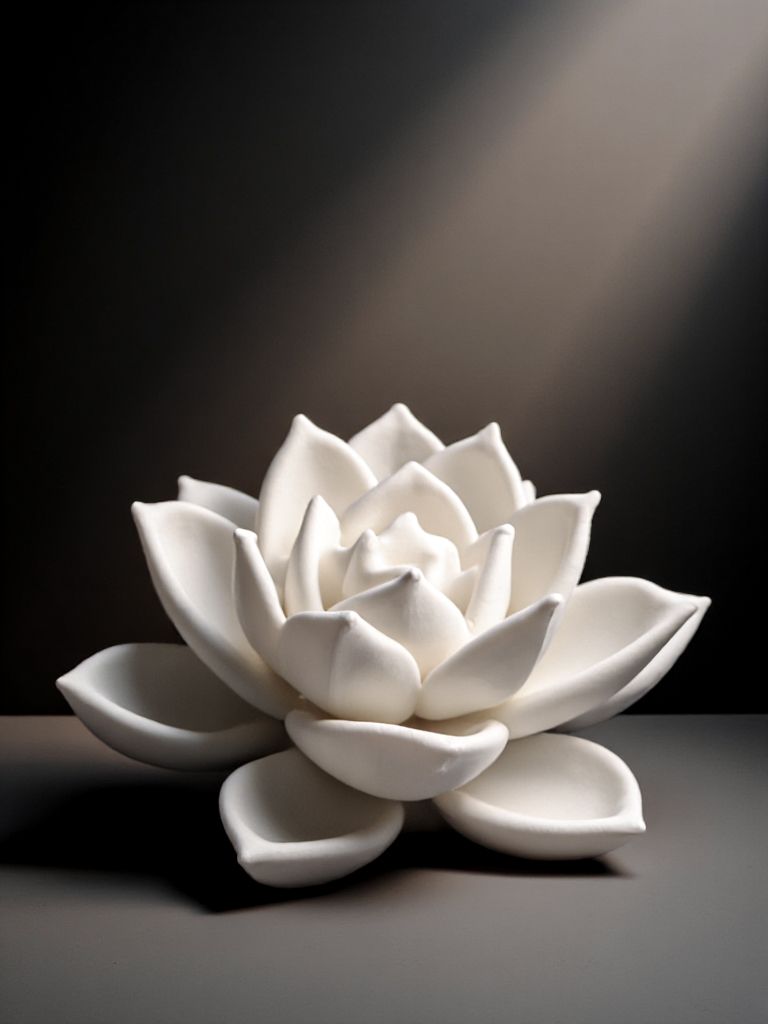Lotus Sculpture – 3D Printed Spiritual Flower Art Decor