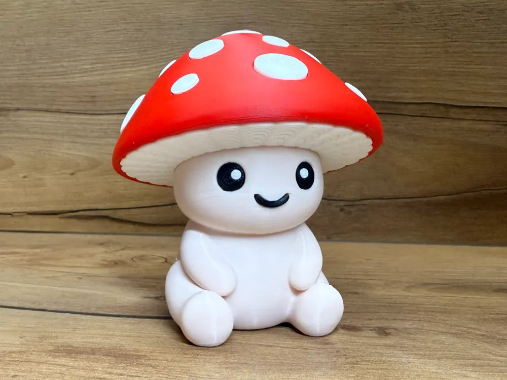 Champignon Kawaii Mushroom Figurine – 3D Printed Cute Multipart Collectible