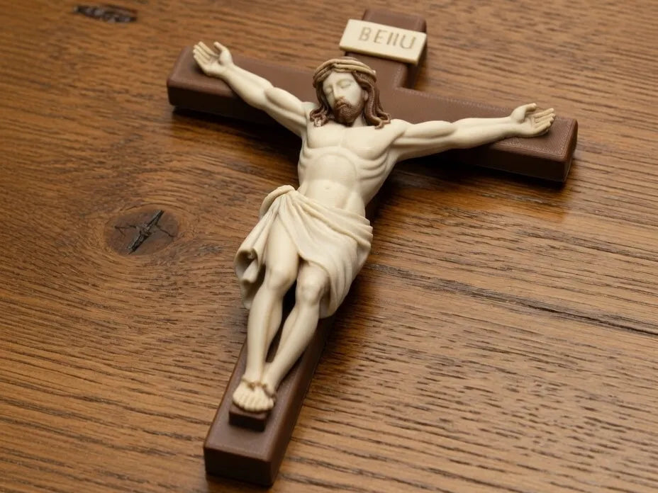 Classical Jesus Christ Crucifix Figure – 3D Printed Christian Icon