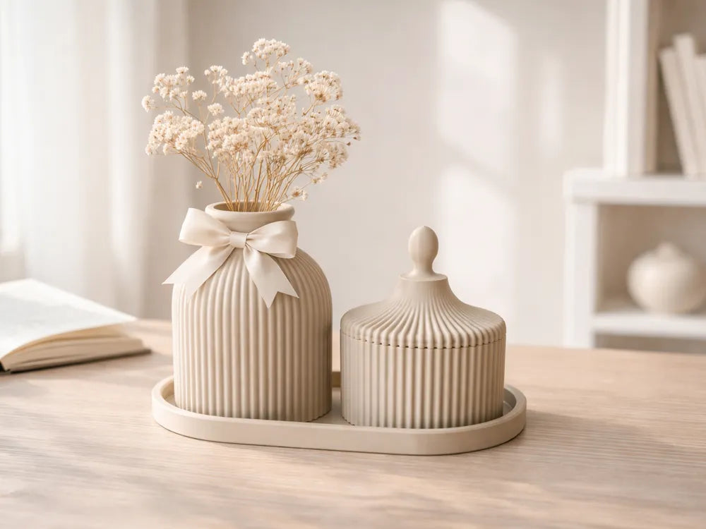 Lidded Container Decoration Set – 3D Printed Elegant Storage Box