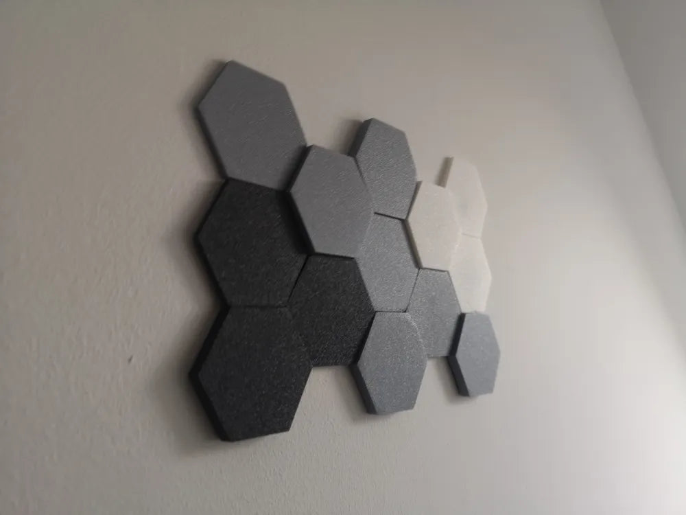 Hexagon Wall Art – 3D Printed Geometric Statement Wall Sculpture