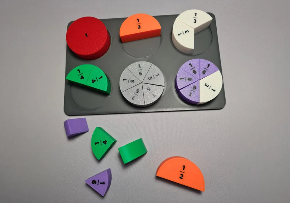 Fraction Puzzle Montessori Math Toy – 3D Printed Learning for Kids