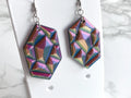 Faceted Gem Earrings – 3D Printed Crystal-Inspired Statement Jewellery