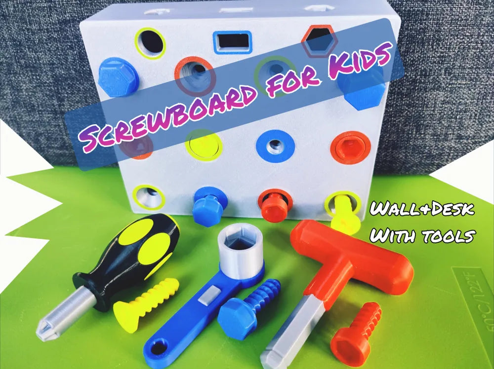 Kids Workspace Activity Board – 3D Printed Desk and Wall Learning Board