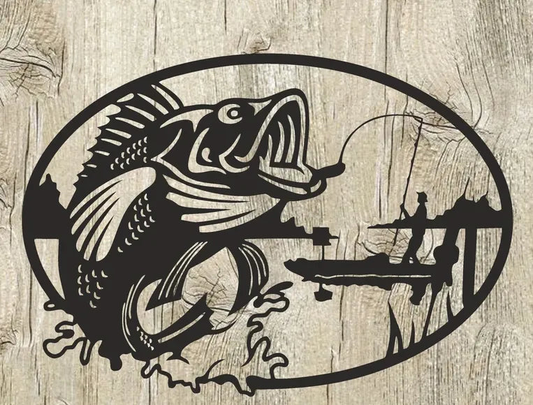 Fishing Wall Art – 3D Printed Angler Outdoor Nature Wall Sculpture