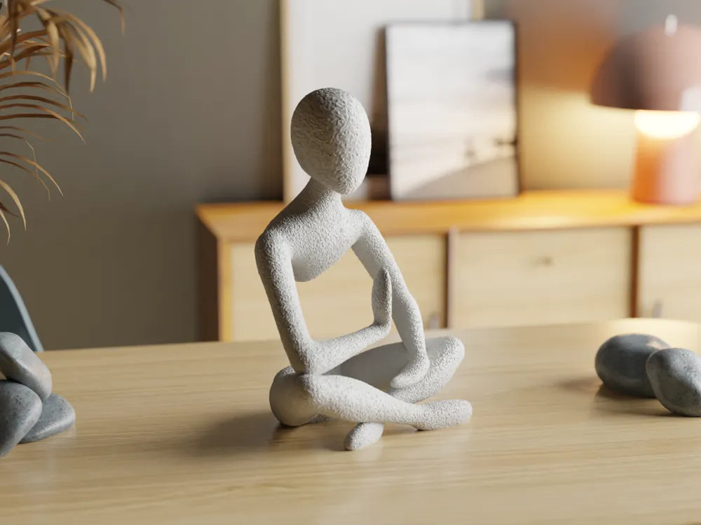 Celestial Resonance Meditation Sculpture – 3D Printed MidAir Zen Art