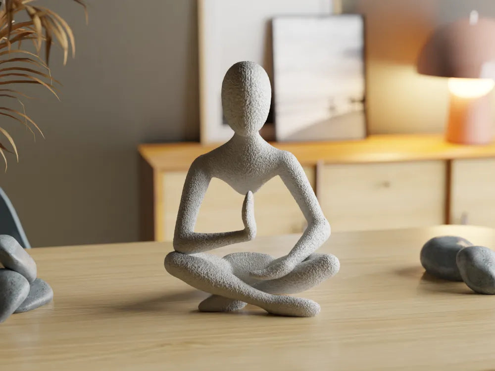 Celestial Resonance Meditation Sculpture – 3D Printed MidAir Zen Art