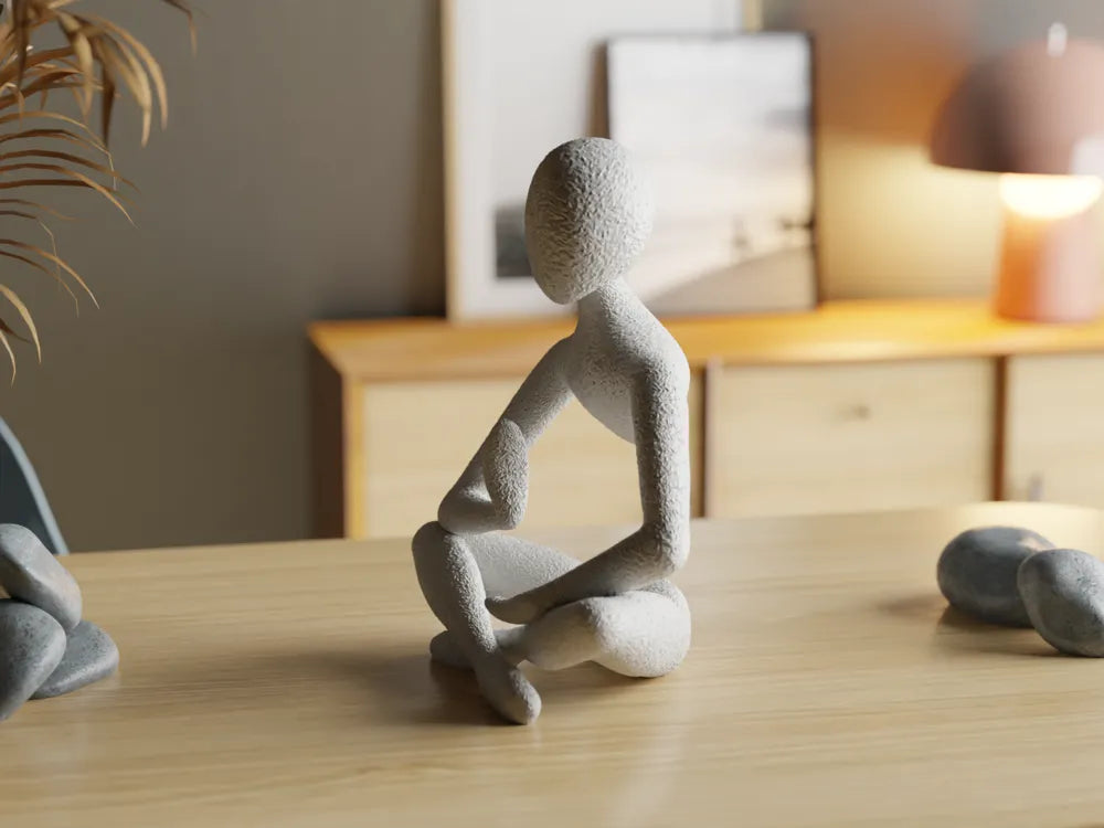 Celestial Resonance Meditation Sculpture – 3D Printed MidAir Zen Art