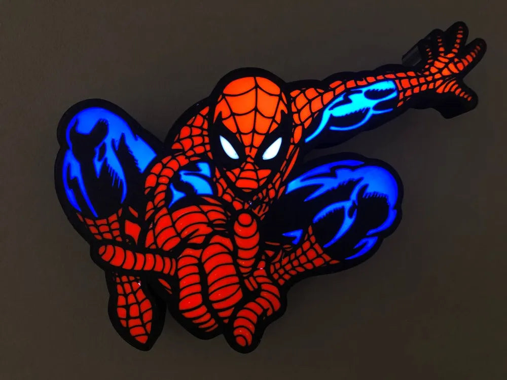 Spider-Man LED Lightbox Lamp – Marvel Superhero Room Decor