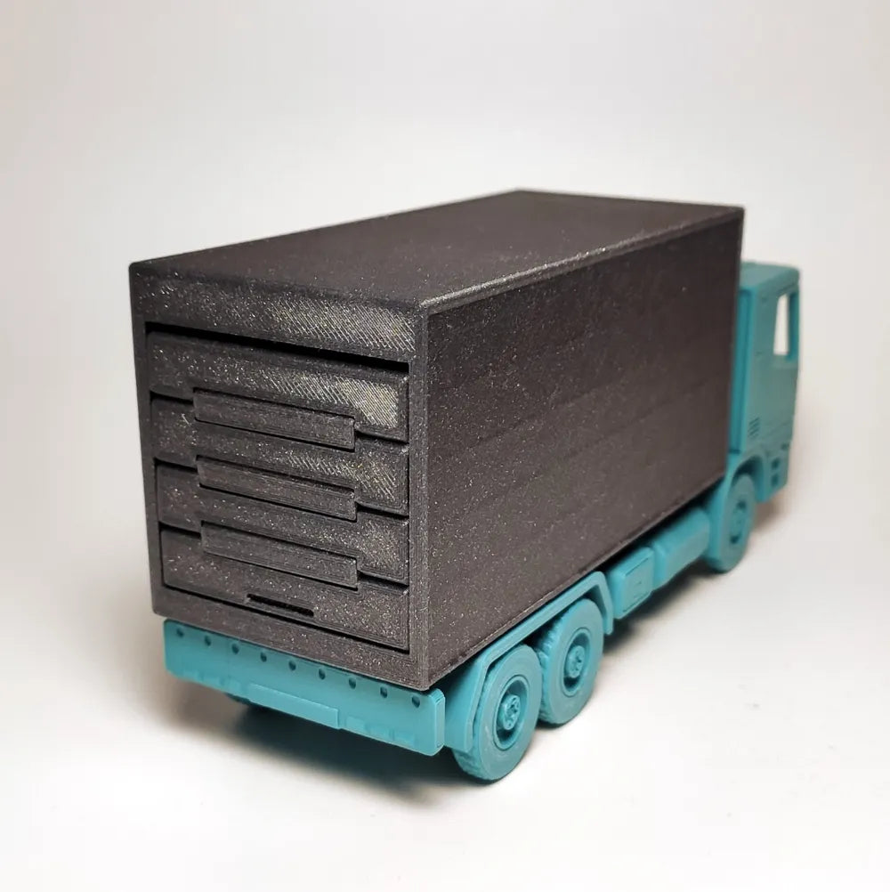 Container Truck Scale Model – 3D Printed Logistics Vehicle Replica