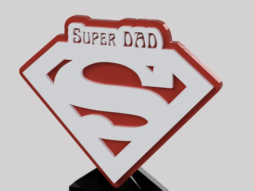 Super DAD Gift – 3D Printed Superhero Dad Tribute Keepsake