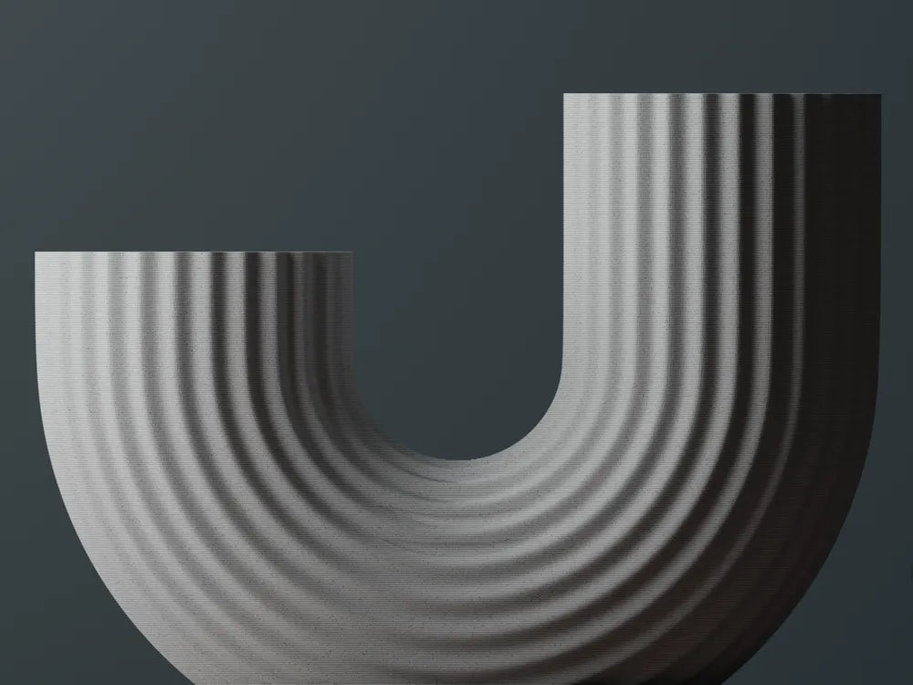 Modern Minimalistic U-Shaped Vase – 3D Printed Architectural Flower Vase