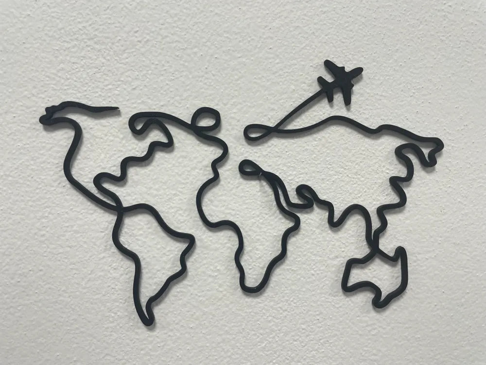 World Map Wall Art – 3D Printed Wanderlust Travel Decor