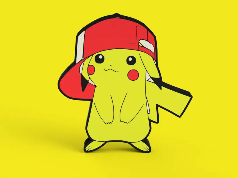 Pikachu in Ash's Hat Lightbox – Iconic Pokémon Duo LED Decor