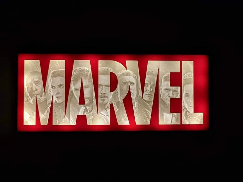 Marvel Heroes LED Lightbox Lamp – Avengers Superhero Room Decor
