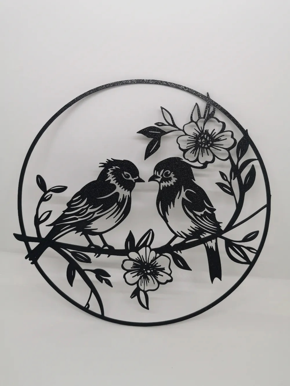 Birds with Flowers Wall Art – 3D Printed Botanical Bird Layered Sculpture