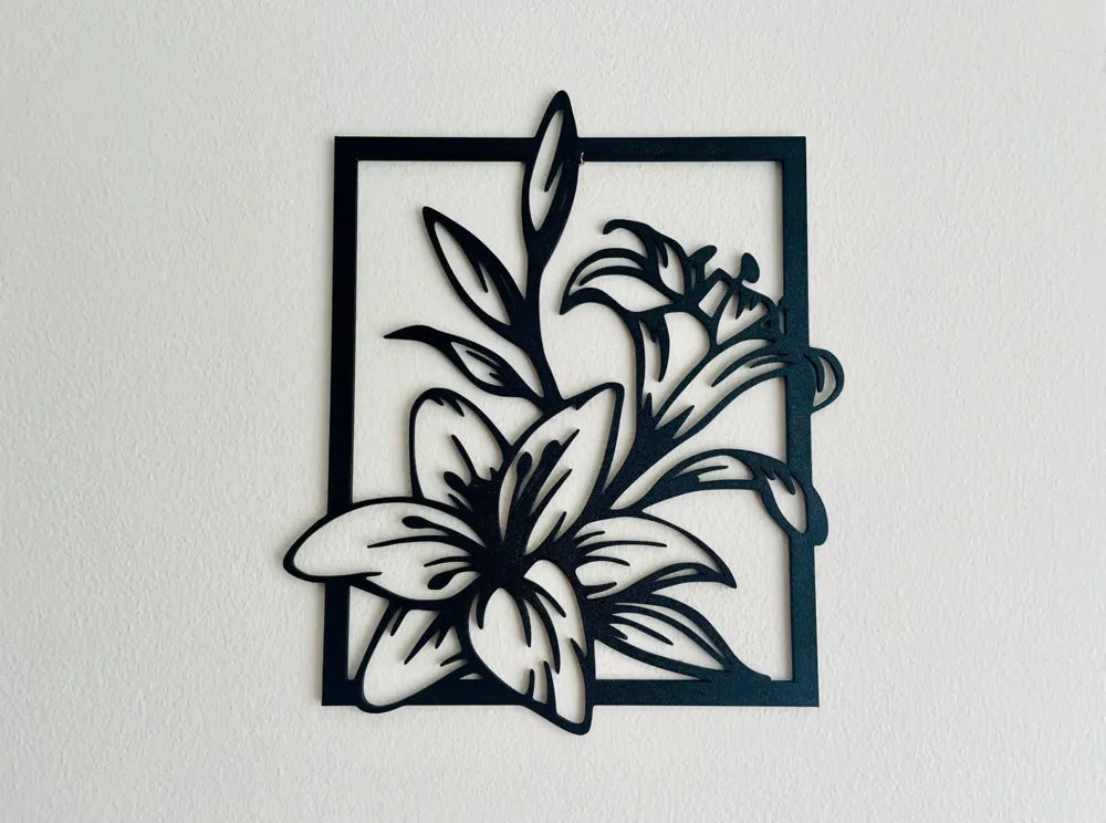 Lily Wall Art Decoration – 3D Printed Floral Botanical Wall Piece