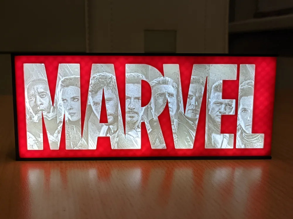 Marvel Heroes LED Lightbox Lamp – Avengers Superhero Room Decor