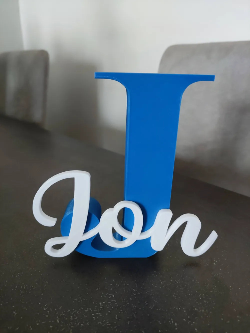 Personalised Name and Initial Sign – 3D Printed Custom Decor Gift