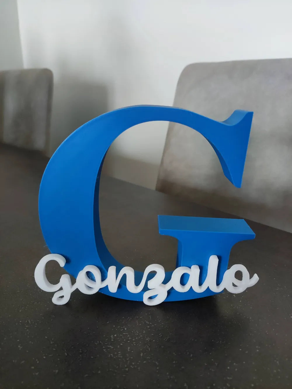 Personalised Name and Initial Sign – 3D Printed Custom Decor Gift