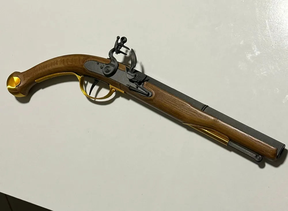 Flintlock Pistol Replica Collectible – 3D Printed Historical Display Piece