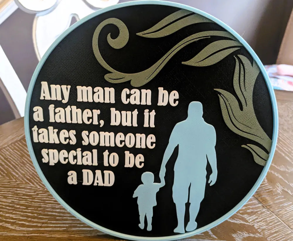 Father's Day Round Gift – 3D Printed Special Dad Keepsake