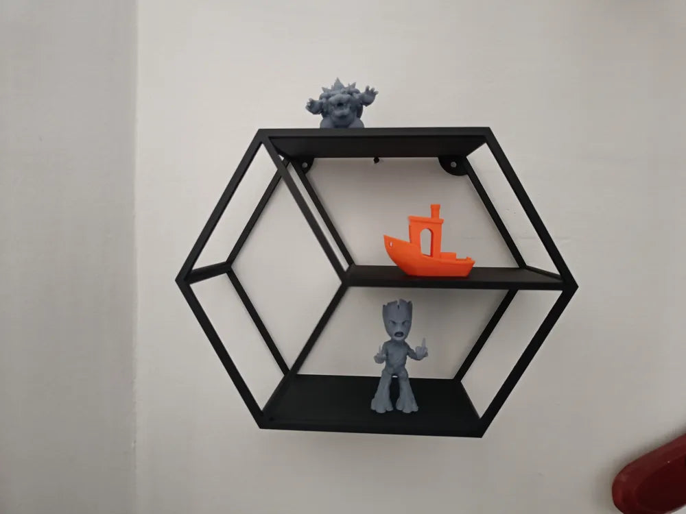 Decorative Cubic Wall Shelf – 3D Printed Geometric Floating Shelf