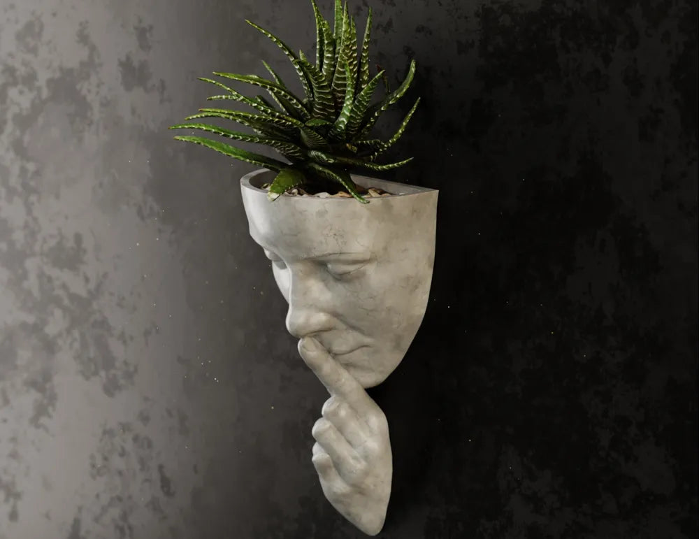 Woman Wall Flower Pot 2