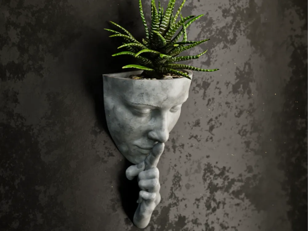 Woman Wall Flower Pot 2