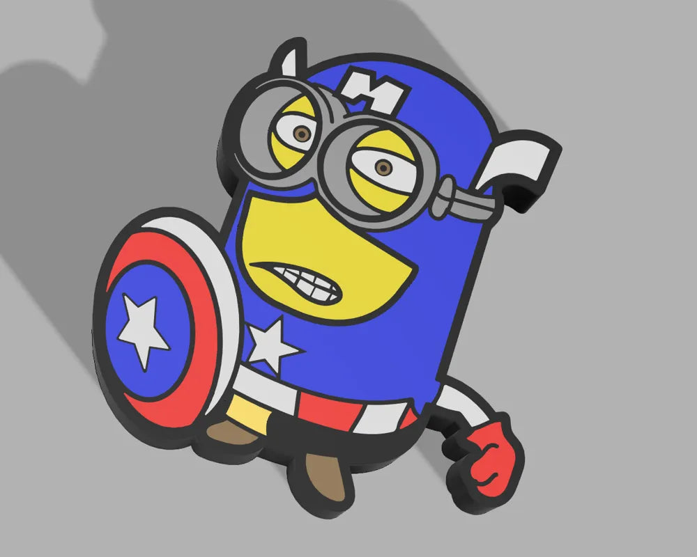 Minion Captain America Lightbox – Fun Marvel Crossover Desk Lamp