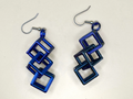Triple Cube Geometric Earrings – 3D Printed Bold Statement Jewellery
