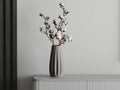 Smooth Ribs Curved Vase – 3D Printed Ribbed Sculptural Flower Vase