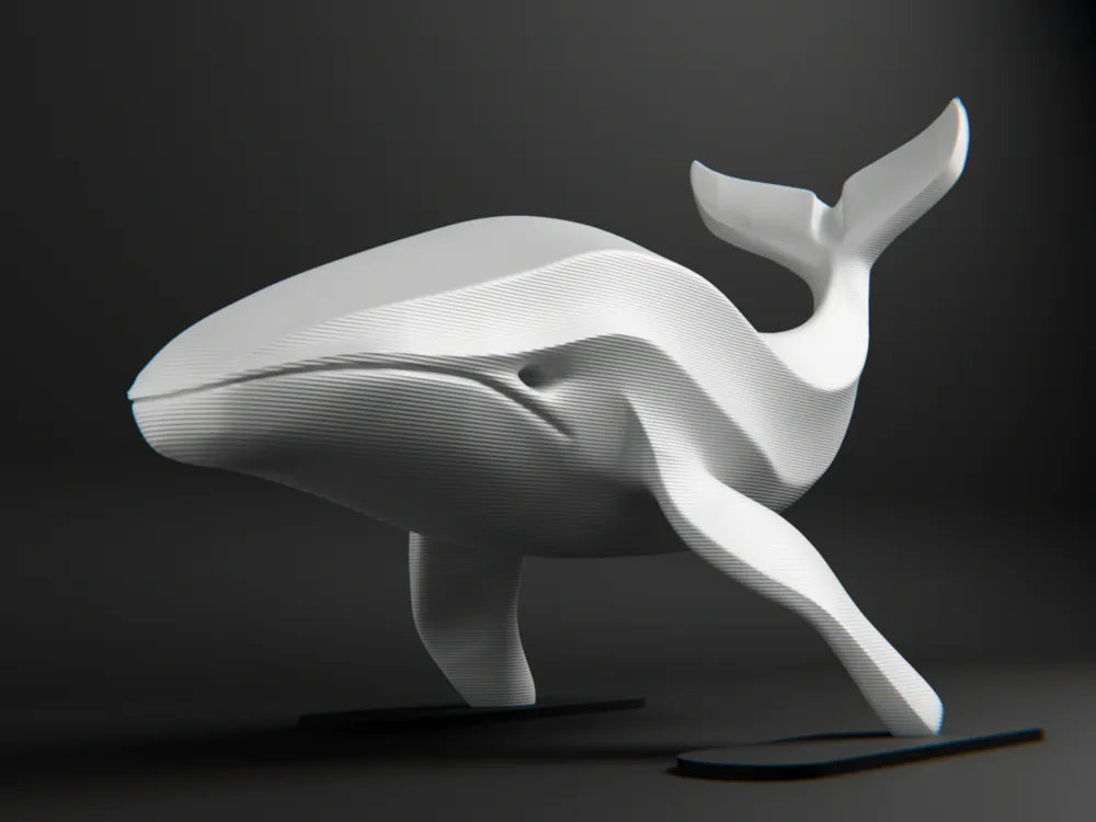 Whale Decorative Sculpture – 3D Printed Coastal Ocean Home Decor