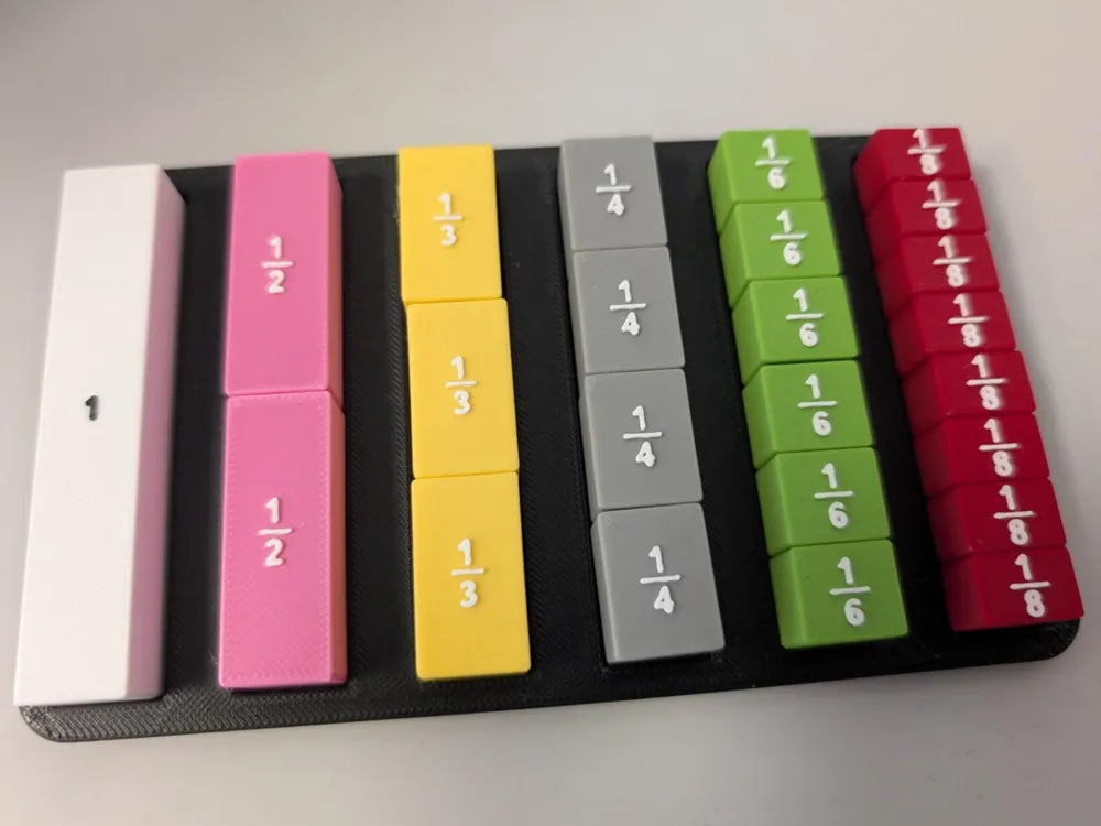 Maths Fractions Learning Chart – 3D Printed Visual Reference for Kids