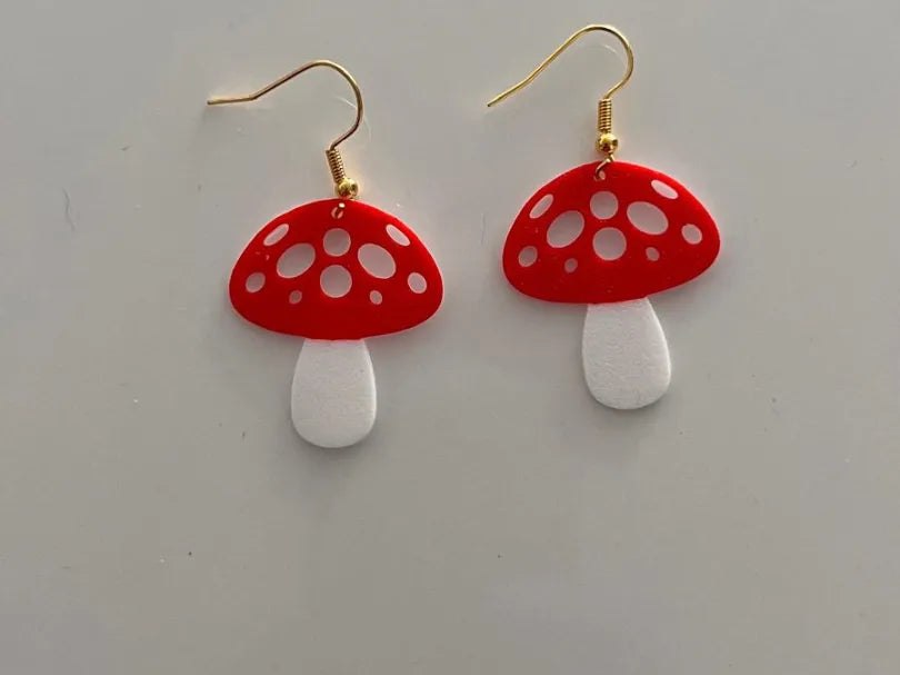 Mushroom Cottagecore Earrings – 3D Printed Whimsical Jewellery