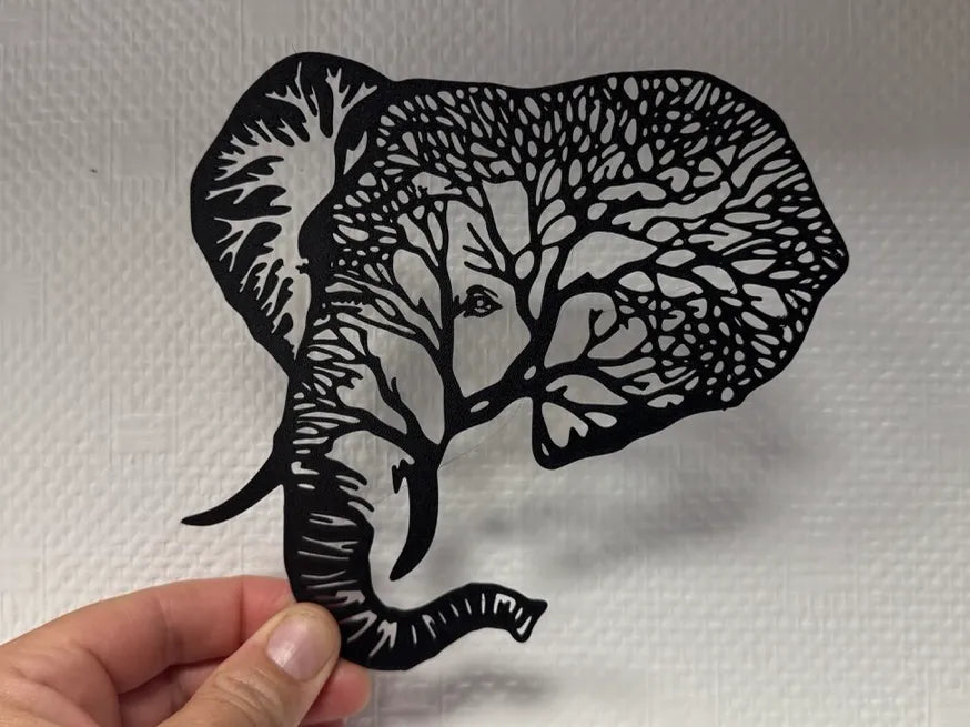 Elephant Tree of Life Decor – 3D Printed Wisdom and Prosperity Sculpture
