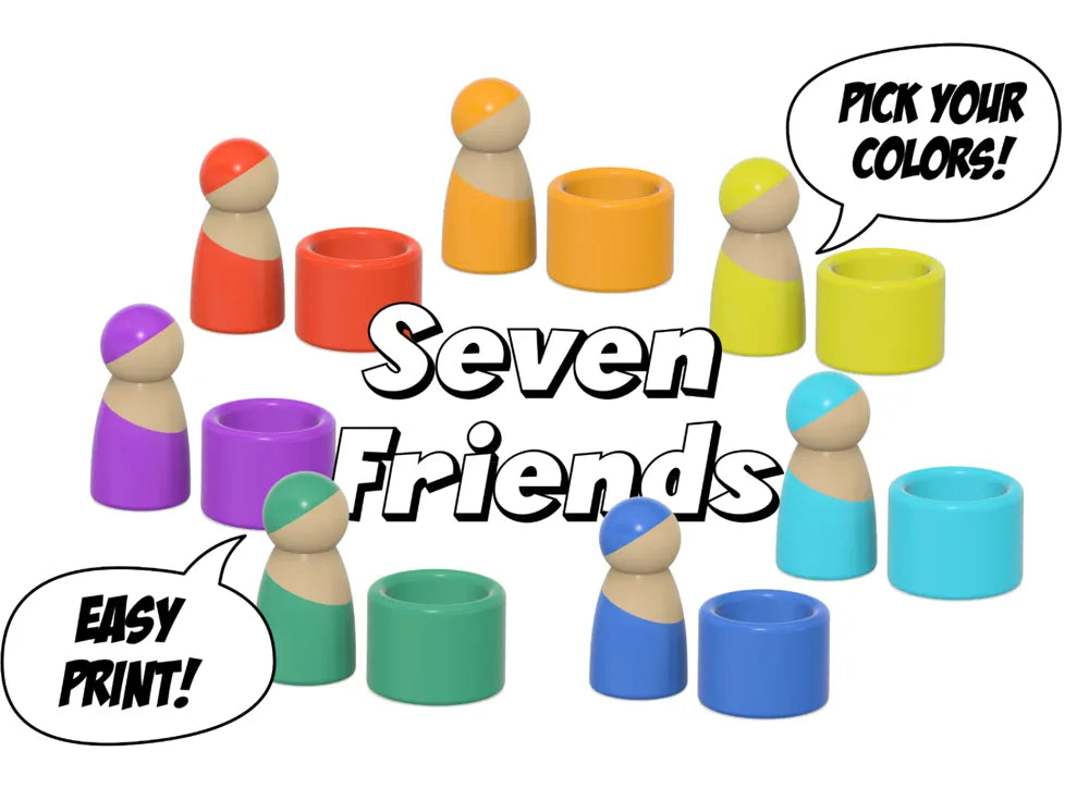 Seven Friends Educational Toy – 3D Printed Social Learning Character Set